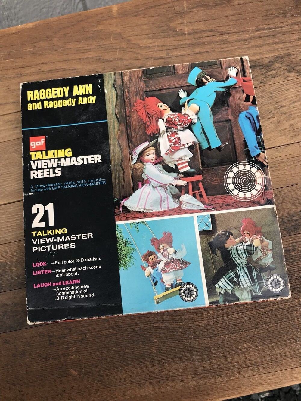 Raggedy Ann and Raggedy Andy Vintage GAF Talking View Master Reels - Retro Toy